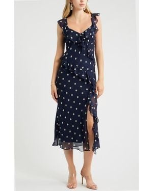 Chelsea28 Ruffle Midi Dress - Blue