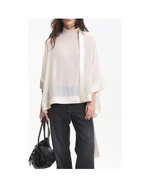 DELUC Carter Sheer Mock Neck Top - White