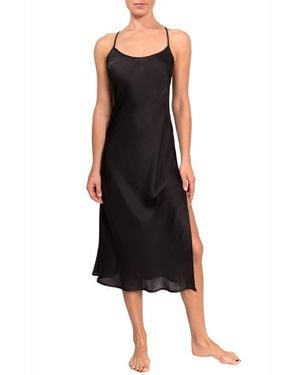 EVERYDAY RITUAL Sloan T-Back Midi Nightgown - Black