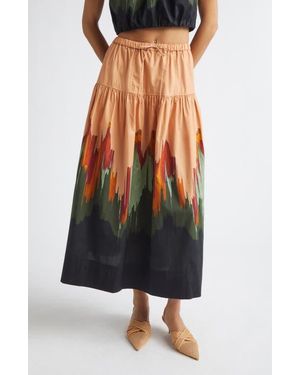 Ulla Johnson Theodora Tiered Cotton Maxi Skirt - Black