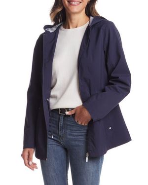 Gallery Water Resistant Hooded Raincoat - Blue