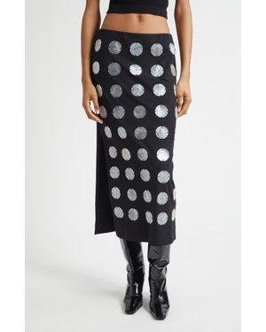 Conner Ives Mother-Of-Pearl Paillette Skirt - Black