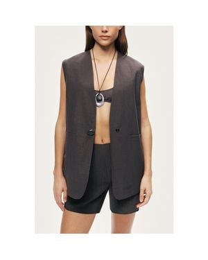 Nocturne Tailored V-Neck Vest - Black