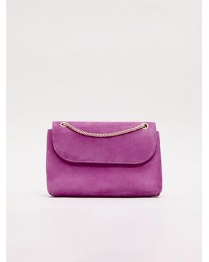 Phase Eight Suede Clutch Bag - Purple