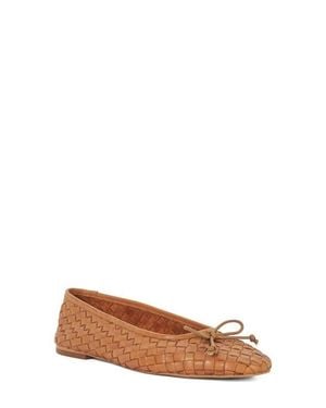 Dune Heat Leather Ballet Flat - Brown