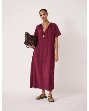 Hush Liddie Short Sleeve Barrel Tank Dress - Red