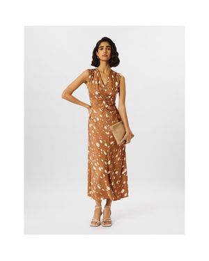 Whistles Deer Spot Viscose Midi Dress - Metallic