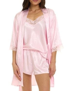 Flora Nikrooz Sabrina Travel Pajamas & Robe Set - Pink