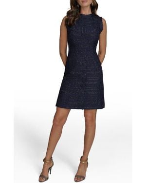 Donna Karan Tweed Sheath Dress - Blue