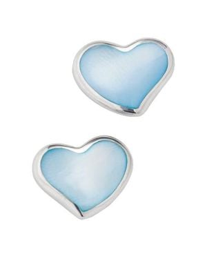 Jan Leslie Heart Stud Earring Set - Blue