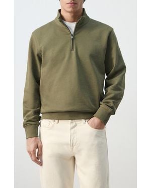 Mango Quarter Zip Pullover - Green