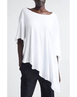 Undercover Asymmetric Hem Languid Cotton T-Shirt - White