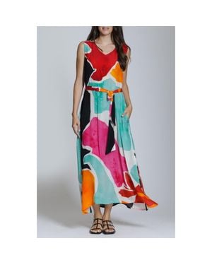 Apny Sleeveless Maxi Dress - Red