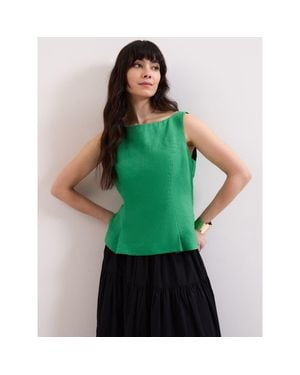 Phase Eight Isabelle Linen Top - Green