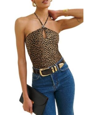 Reformation Juniper Halter Top - Blue