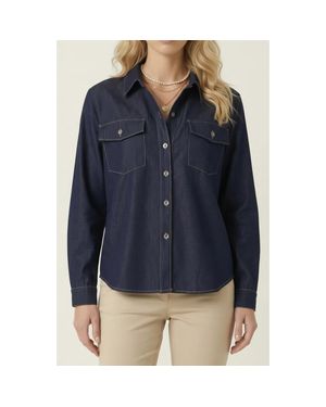 Modenaire Denim Button Up Shirt - Blue