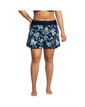 Lands' End Plus Size 5 Board Shorts With Panty - Blue