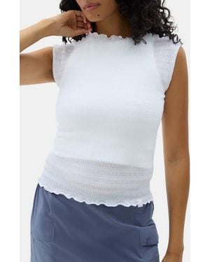 Halfdays Ynes Smocked Top - White
