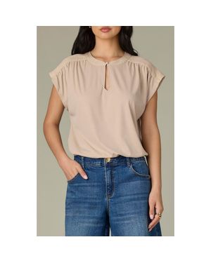 Wit & Wisdom Mixed Media Knit Top - Blue