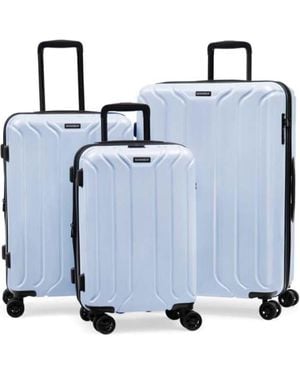 NONSTOP New York Elite Lightweight Expandable 3 Piece Spinner Luggage Set +3 Packing Cubes - Blue