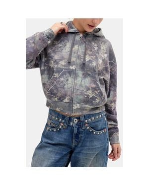 BDG Camo Zip Hoodie - Gray