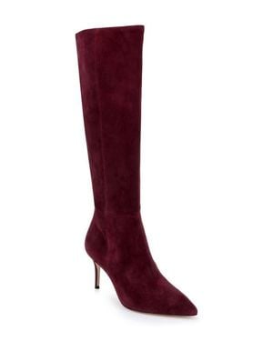 L'Agence Herald Leather Knee High Boot - Red