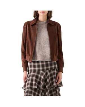 Akris Punto Suede Bomber Jacket - Brown