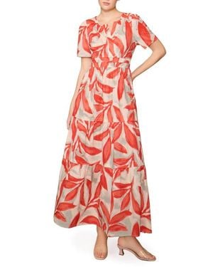 MELLODAY Short Sleeve Tiered Maxi Dress