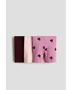 H&M 3-Pack Cotton Bike Shorts - Pink