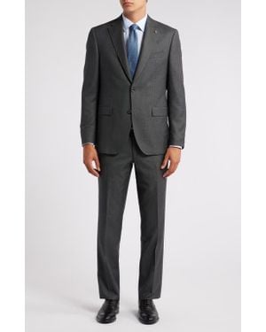 Jack Victor Lightly Constructed Bird'S Eye Wool Suit - Gray