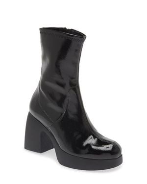 Wonders Platform Bootie - Black