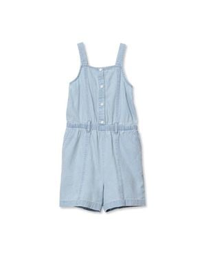 Lands' End Girls Lightweight Denim Romper - Blue