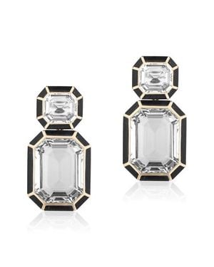 Goshwara Mélange Emerald-Cut Drop Earrings - Black