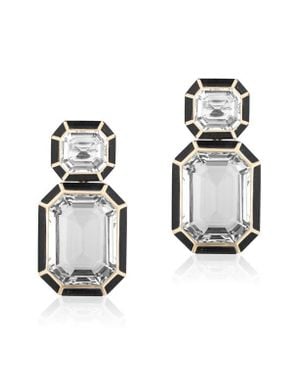 Goshwara Mélange Emerald-Cut Drop Earrings - Black