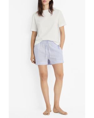 Mango Mixed Media Short Pajamas - Blue