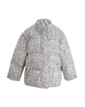 Tulle Glitter Puffer Jacket - Gray