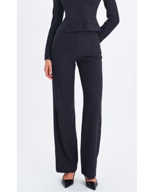 Miss Circle Quinniee Striped High-Waisted Straight Leg Pant - Blue