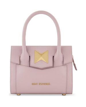 Mac Duggal Plated Hardware Small Leather Tote Bag - Pink