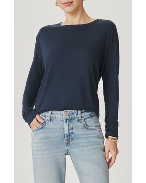 Splendid Lila Long Sleeve Cotton Top - Blue