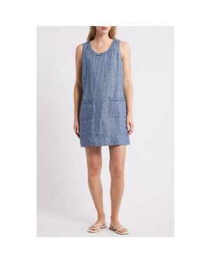 Tommy Bahama Two Palms Patch Pocket Linen Shift - Blue