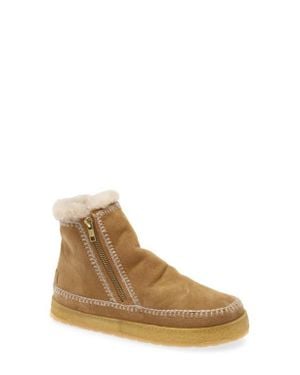 Laidbacklondon Setsu Genuine Shearling Lined Ankle Boot - Brown