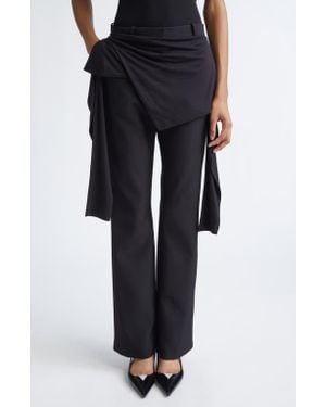 Coperni Wrap Detail Jersey Bootcut Pants - Black