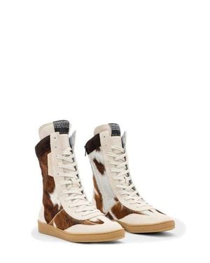 AllSaints Louise Genuine Claf Hair High Top Sneaker - White