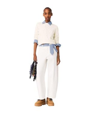 Maje Rhinestone-Front Cardigan - White