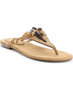 Isabel Marant Elato Embellished Flip Flop - Metallic