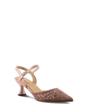 AZURA BY SPRING STEP Delicate Rhinestone Pump - Brown