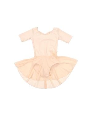 Leveret Girls Short Sleeve Skirted Leotard - White