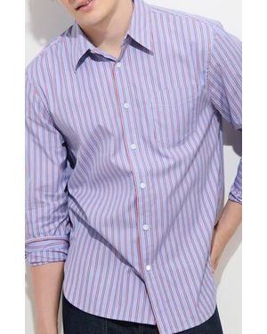Alex Mill Striped Cotton Poplin Button-Up Shirt - Purple