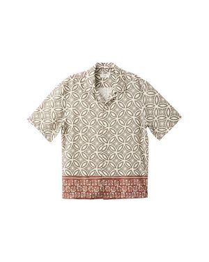 Mango Printed Camp Shirt - Green