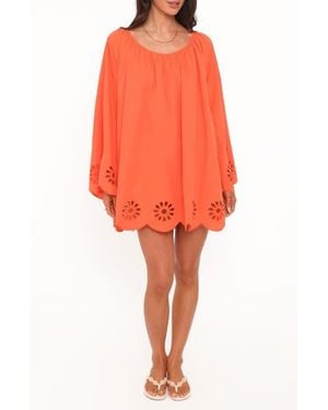 Petal & Pup Tampa Long Sleeve Shift Minidress - Orange